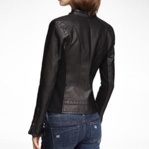 Express minus the leather double peplum jacket